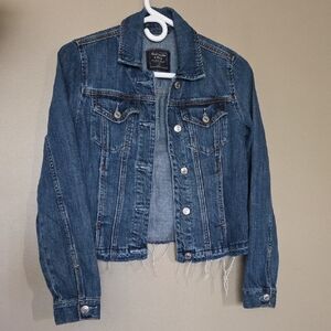 Abercrombie & Fitch Blue Button Jean Jacket Cropped Classic Size XS